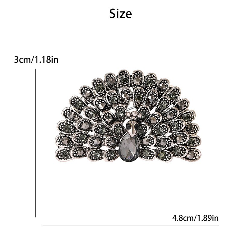 Full Diamond Peacock Opening Screen Brooch Creative Personality Sparkling Animal Pin