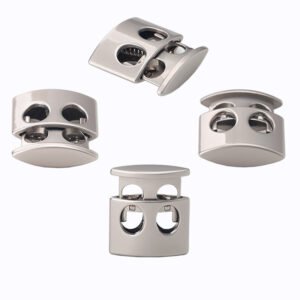 Square metal spring buckle, elliptical double hole adjustment buckle, electroplated galvanized alloy