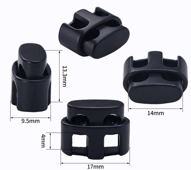 Square oval head metal spring buckle with double hole adjustment buckle