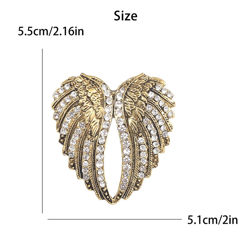  Rhinestone Wing Shaped Brooch Pin Personality Angel Wing Rhinestone Brooch For Men Women Clothing