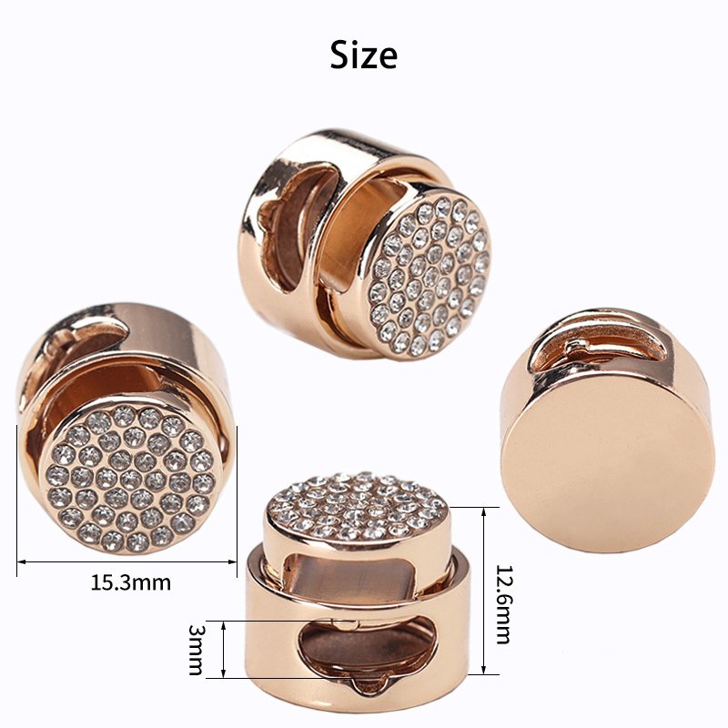 Custom Metal Rhinestones Spring Cord End Lock Sweater Coat Hat Elastic Adjustment Alloy Pig Nose Cord Stopper