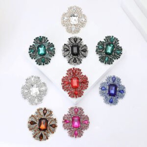 New Arrival Vintage Glass Crystal Brooch Lapel Pin Wedding Bridal Brooch Gem Rhinestone Flower Brooch For Bridal Women