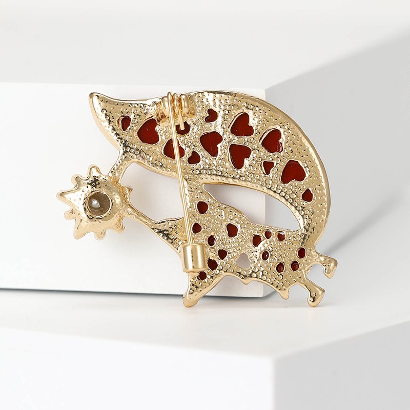  Cute board fox yellow star brooch animal fashion jewelry brooches