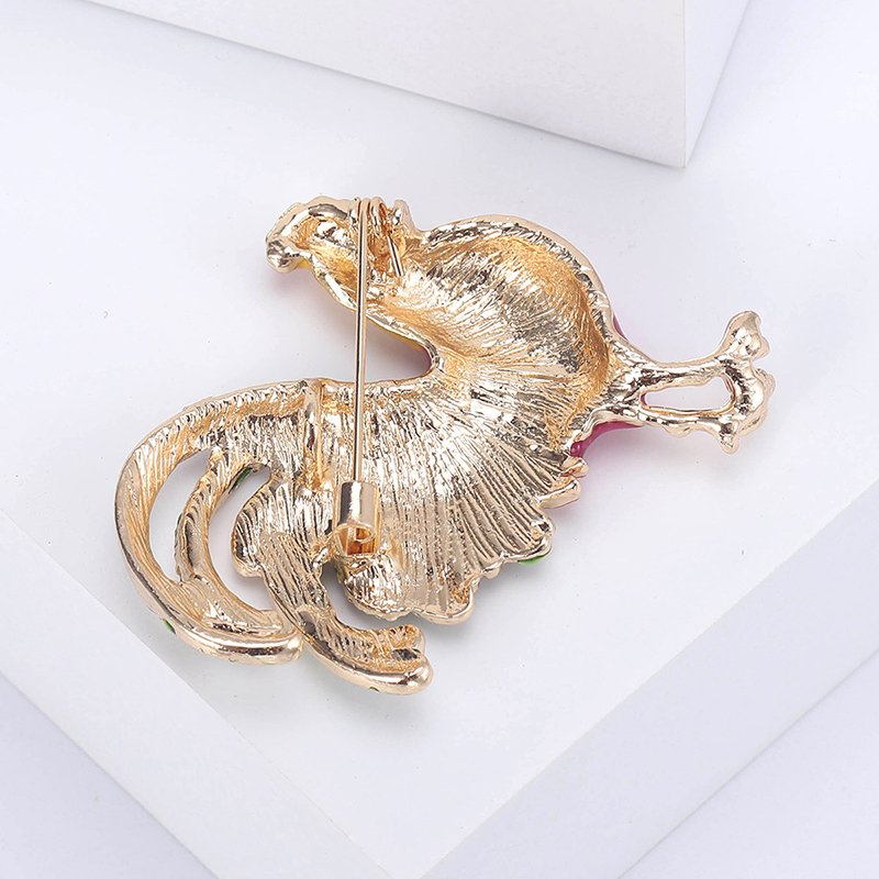 retro creative designer enamel lapel pins diy jewelry ornament suit sweater scarf decorative simple alloy cartoon rooster brooch