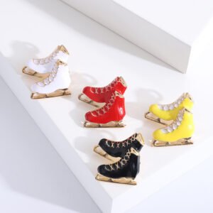 Latest Design Fashion Enamel Cute Roller Ice Skate Shoes Shape Brooch Lapel Pin For Party