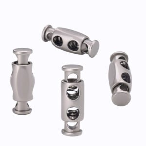 Cylindrical metal double headed spring buckle with double hole adjustment buckle