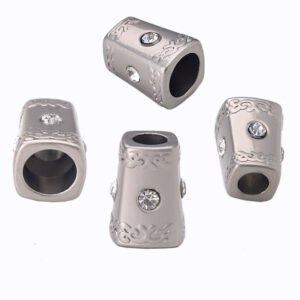 Alloy Metal Rhinestone Stopper with Cord Lock Cord Metal Stopper Buckle Plated Zinc Stopper