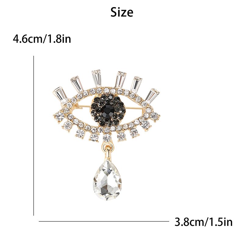 Creative Eye Diamond Rhinestone Brooch Exquisite Crystal Simple Pin Buckle Coat Suit With Accessories