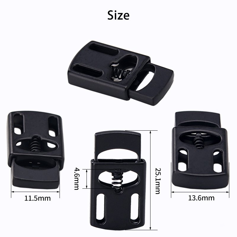 Rectangular hollow metal spring buckle with single hole adjustment buckle