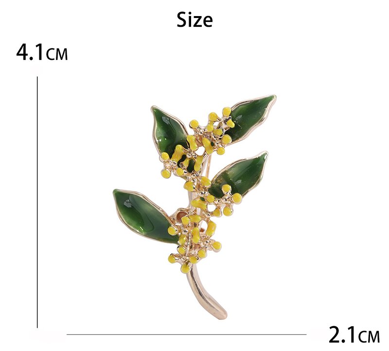 Enamelled osmanthus brooch female plant corsage 