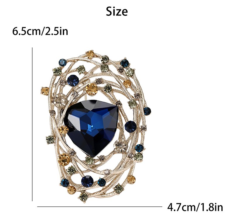 Personalized Design Women Jewelry Crystal Diamond Brooch Ladies Pins Gifts Rhinestone Bird's Nest Shape Brooch Pin