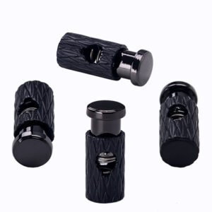 Cylindrical bark pattern double splicing metal spring buckle single hole adjustment buckle