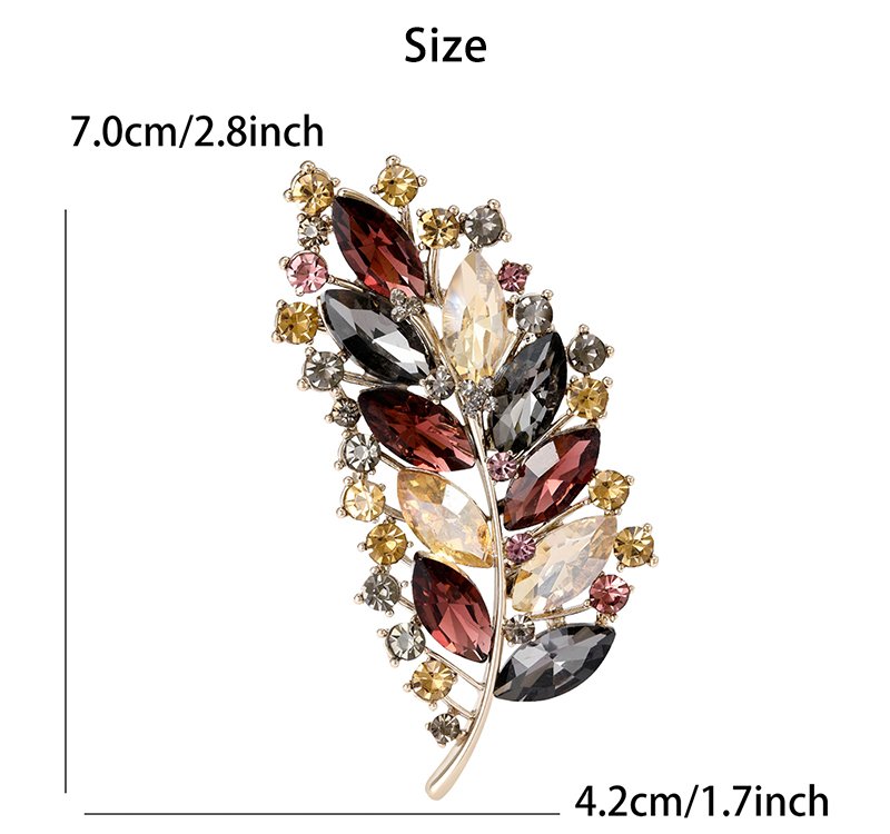 Fashion Leaves Rhinestones Brooch Women Crystal Leaf Brooch Jewelry