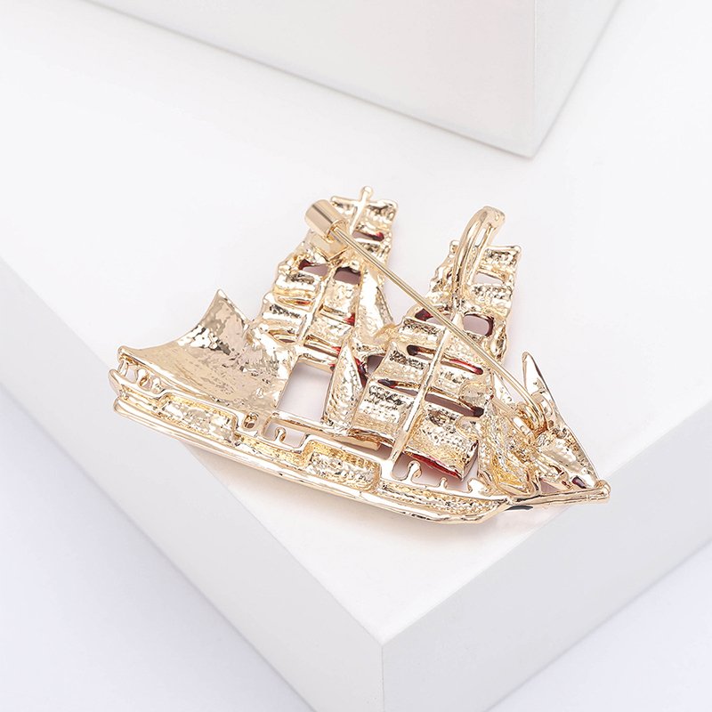 ship jewelry enamel brooch pin women cloth decoration brooches