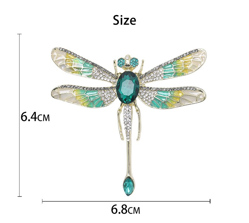 Fashion Women Insect Dragonfly Lapel Brooch Pin Crystal Rhinestone Dragonfly Brooches For Daily Decoration