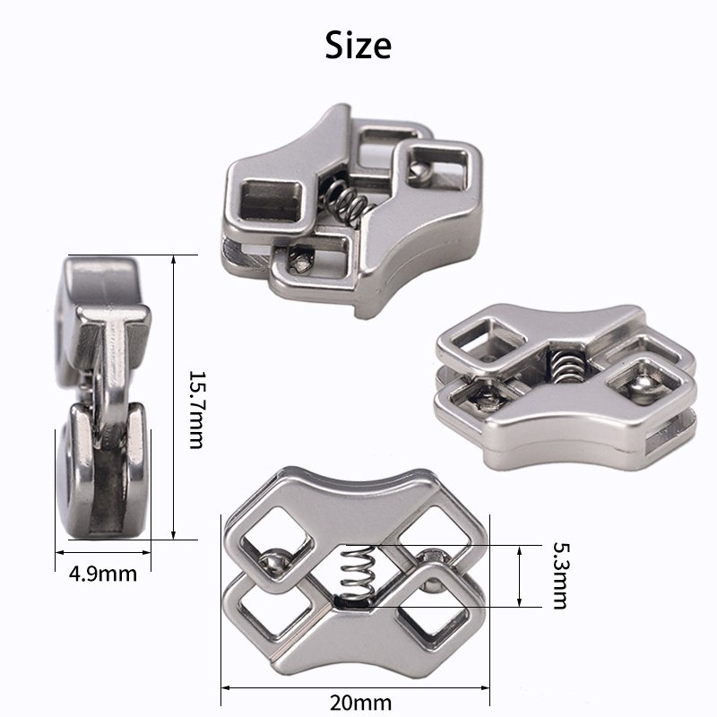 Polygonal metal spring buckle with double hole adjustment buckle