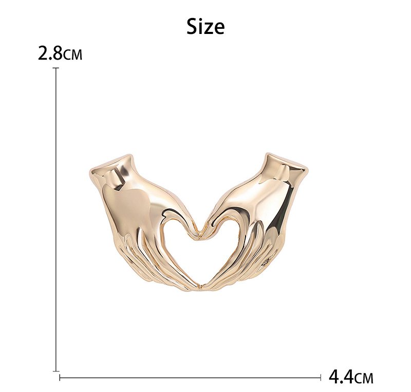 Creative Retro Simple Elegant Retro Brooch Hands Showing Heart Brooch Accessories