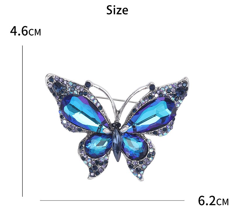 Custom Design luxury Retro animal Butterfly Lapel brooch Rhinestone Crystal Butterfly brooches women accessories