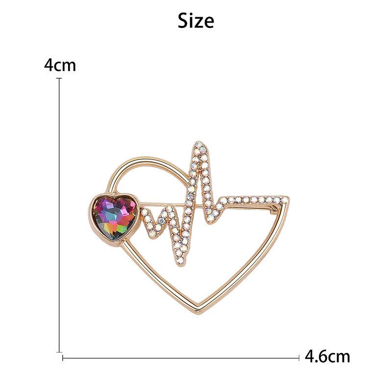 Rhinestone Vintage Heart Brooch Personalized Brooch Pin Gold Heart Brooches Pin For Clothing