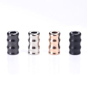 Zinc Alloy Spring Metal Draw Cord Stopper with Plastic Plating Rubber Cord End Lock Round Cord Locks for Garments