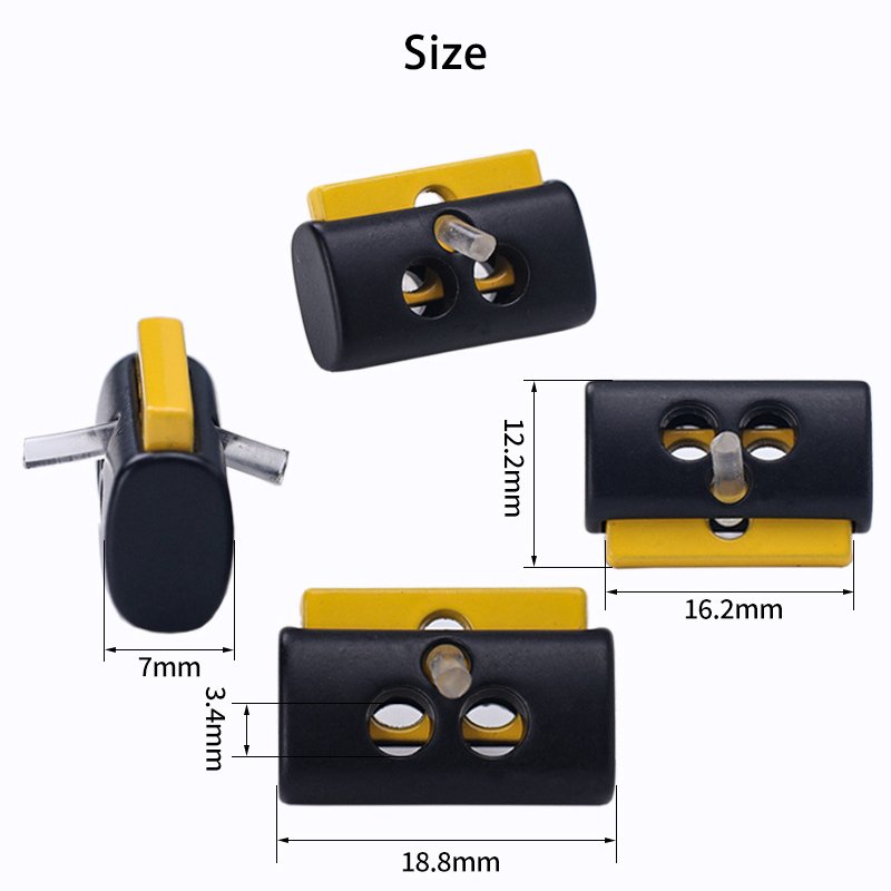 Rectangular metal spring buckle with dual color and dual hole adjustment buckle