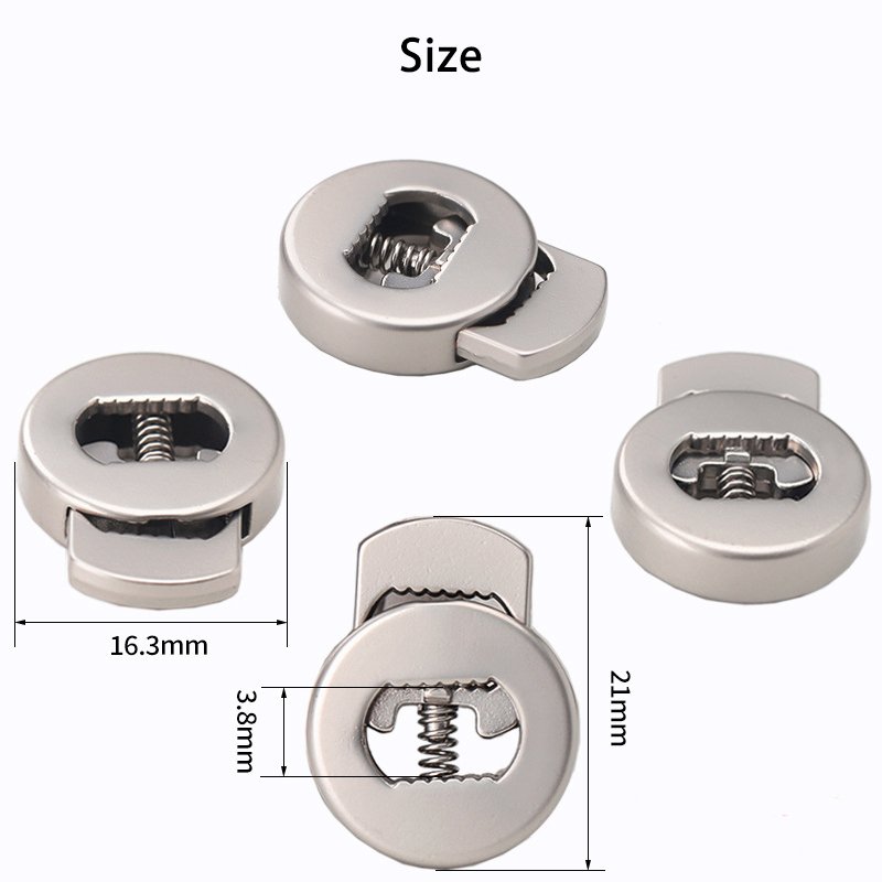 Circular flat metal spring buckle with single hole adjustment buckle