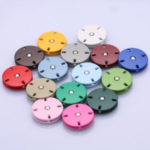 20L-36L Round Metal Buttons For Clothes Custom Simple Invisible Safety Buckle Hand Sewn 4 Holes Flat Snap Button Coat Decorative