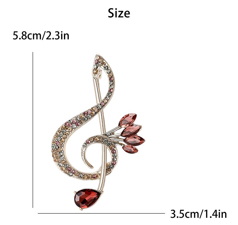 Musician Lapel Pins Zircon Musical Note Brooch Statement Brooch Accessories