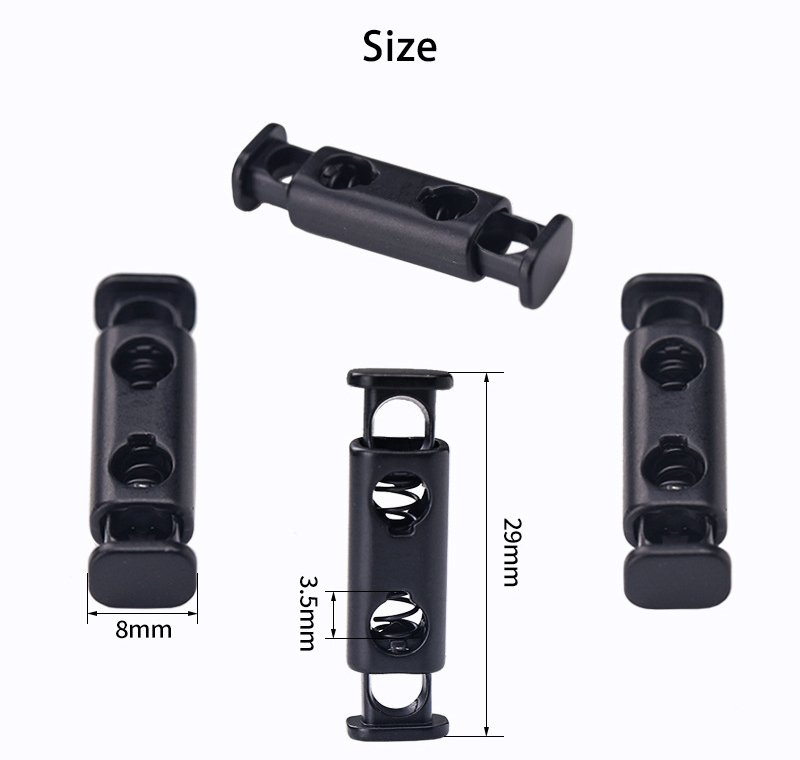 Square metal spring buckle double headed vertical double hole adjustment buckle