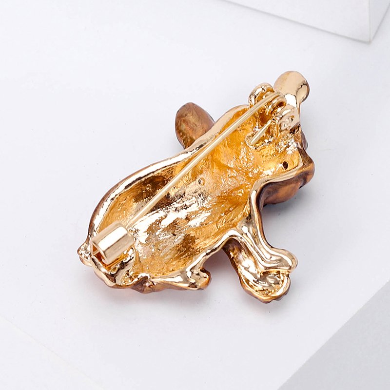 Cartoon Pin Metal Enamel Cute Dog Animal Brooch Badge Rhinestone Enamel Puppy Brooch Pin