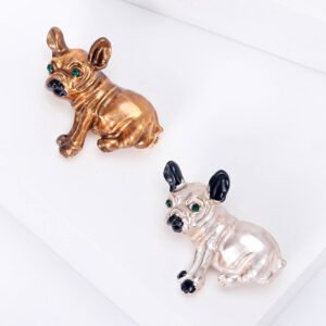 Cartoon Pin Metal Enamel Cute Dog Animal Brooch Badge Rhinestone Enamel Puppy Brooch Pin