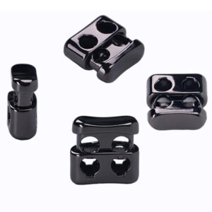 Square metal spring buckle with double hole adjustment buckle