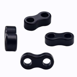 Custom Black Metal Toggle Spring Stopper TWO-Hole Cord Lock Adjustable Clothes Accessory Alloy End Plating