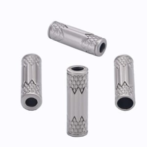 Cylindrical patterned metal hanging bell straight tube rope head buckle electroplated galvanized alloy