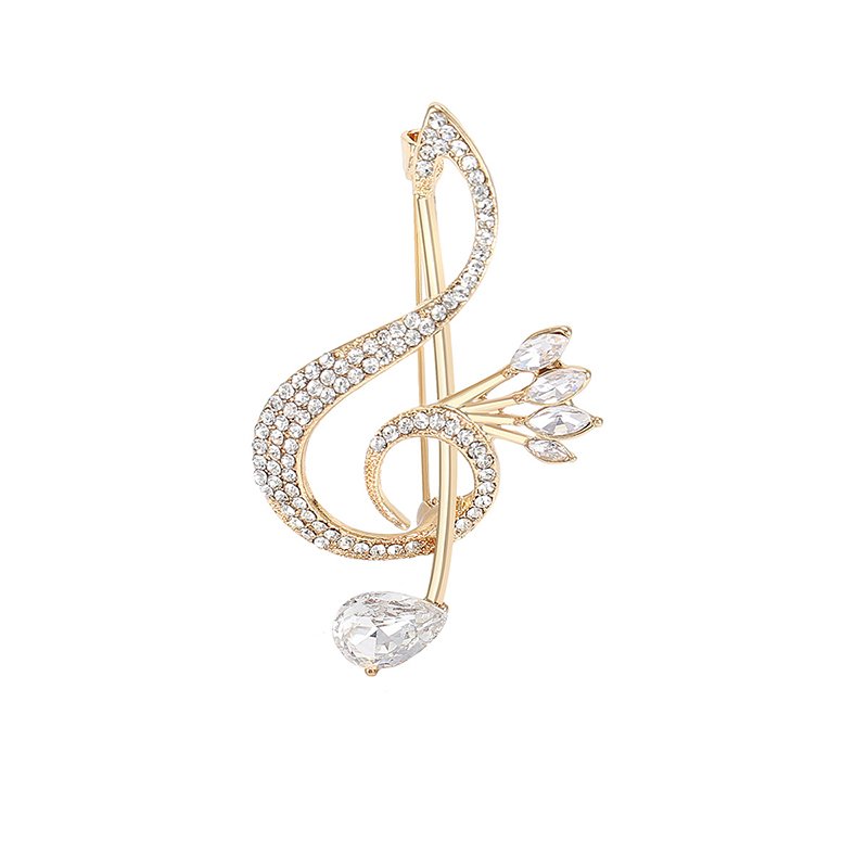 Musician Lapel Pins Zircon Musical Note Brooch Statement Brooch Accessories