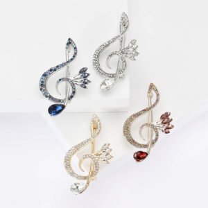 Musician Lapel Pins Zircon Musical Note Brooch Statement Brooch Accessories