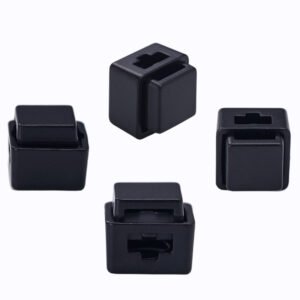 New Style Cube Shape Black Gold Metal Cord Ends Lock Toggle Stopper For Clothing