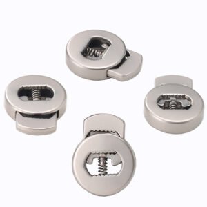 Circular flat metal spring buckle with single hole adjustment buckle