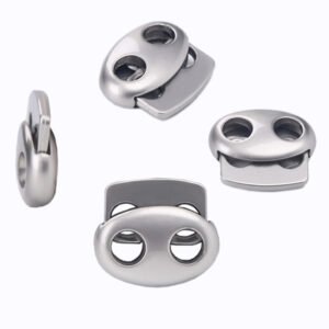 Zinc alloy with customized logo elastic rope end clamps rope end clasp for adjustable brace spring cord end rope lock toggle