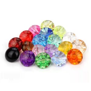 Sofa round single button hole 12.5mm decorative clear glass crystal acrylic buttons for garments