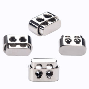Rectangular metal spring buckle with double hole adjustment buckle
