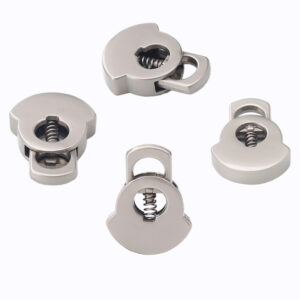 Round curved metal single holes cord lock adjustment cord end stopper drawstring rope spring lock metal cord stopper