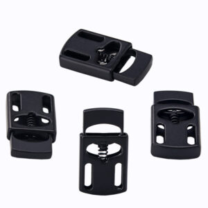 Rectangular hollow metal spring buckle with single hole adjustment buckle
