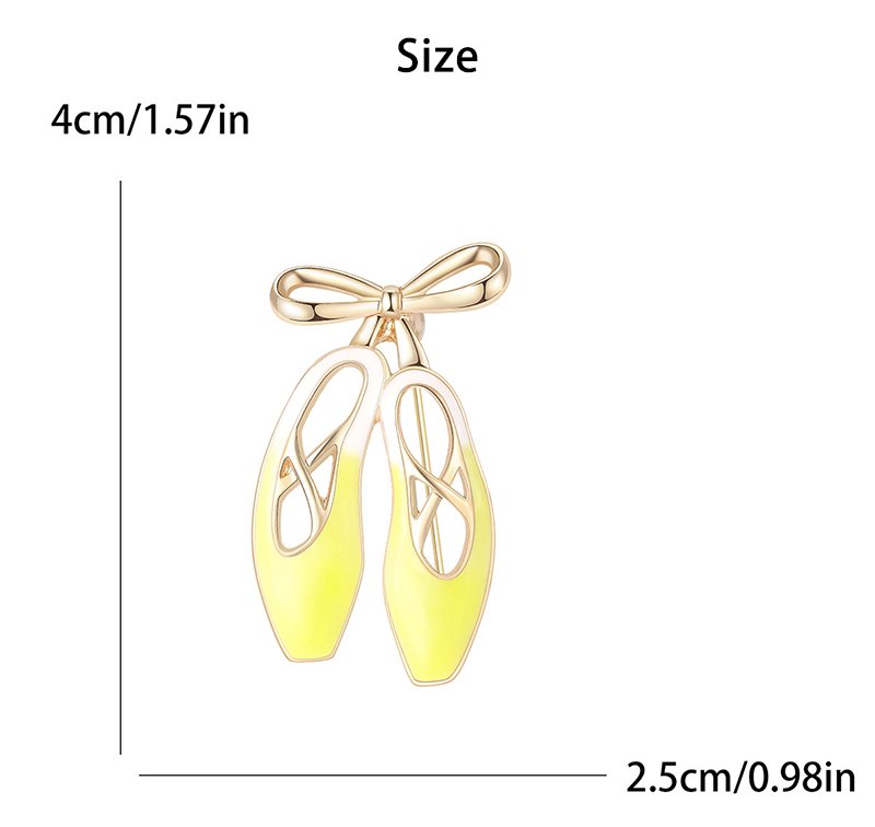 New Japanese and Korean Minimalist Style Ballet Shoe Brooch with Oil Drip Safety Pin