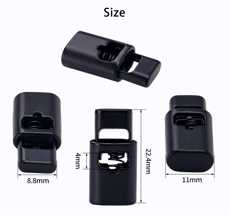 Square metal spring buckle flat head single hole adjustment buckle