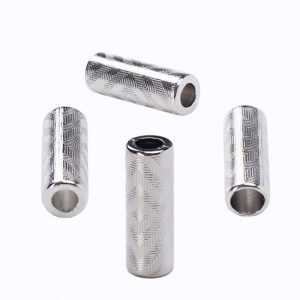 Cylindrical patterned metal hanging bell straight tube rope head buckle electroplated galvanized alloy