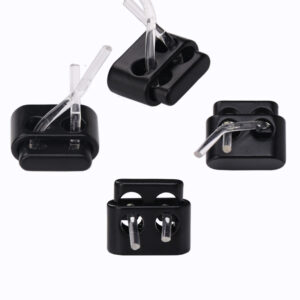 Round Buckle Clamp End Lock Cord with Two Holes for Stretch Elastic Drawcord Rope Rectangle Metal Hoodie Cord Locks Toggles