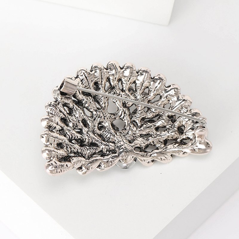 Full Diamond Peacock Opening Screen Brooch Creative Personality Sparkling Animal Pin