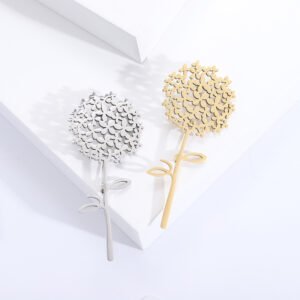 Clothing Accessories Stainless Steel Brooch Pin Dandelion Brooch Stainless Steel Suit Brooch For Men Women