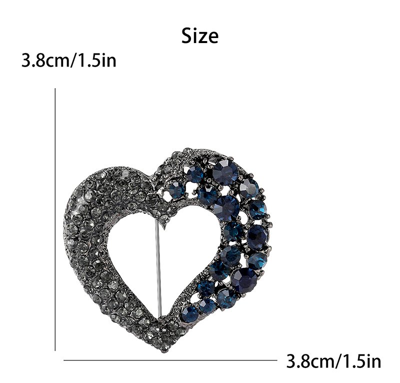 Brooch Pins for Women Girls Red Heart Rhinestone Brooch Pin Jewelry Gold Plate Bling diamond heart pin